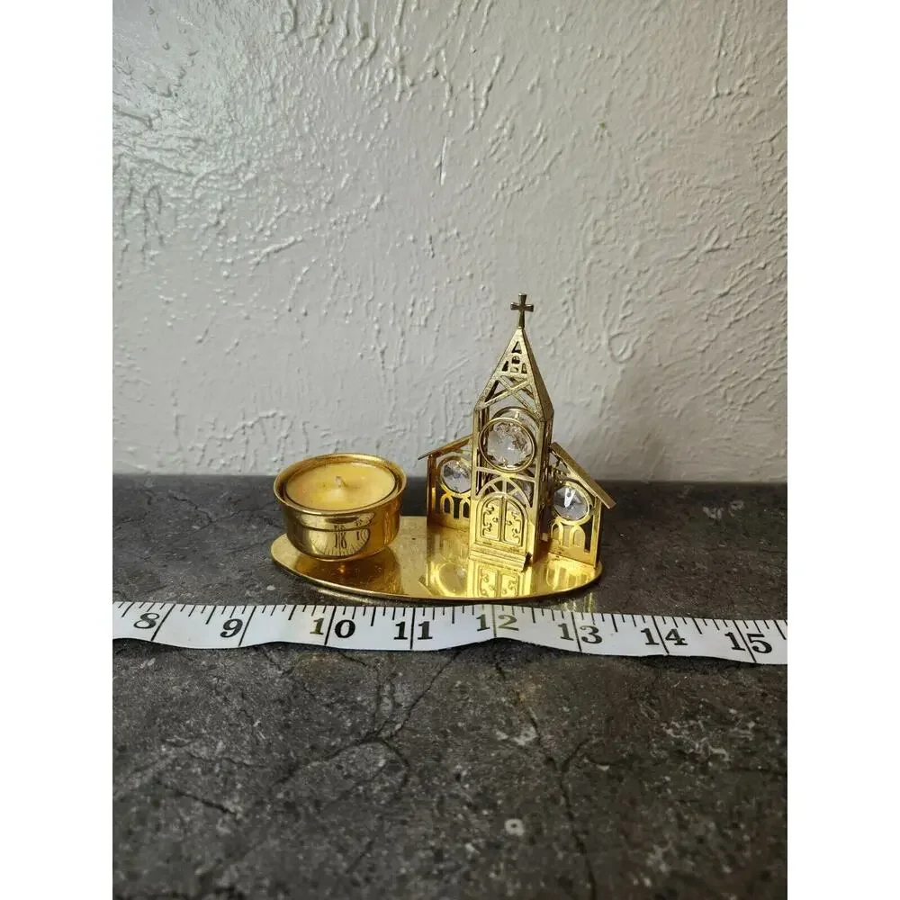 Vintage 24k Gold Plated Crystal Delight Church Austrian Crystals‎